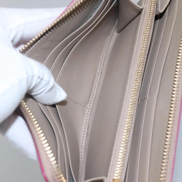 LOEWE Anagram Wallet Leather Pink Auth am7936 - Picture 5 of 16